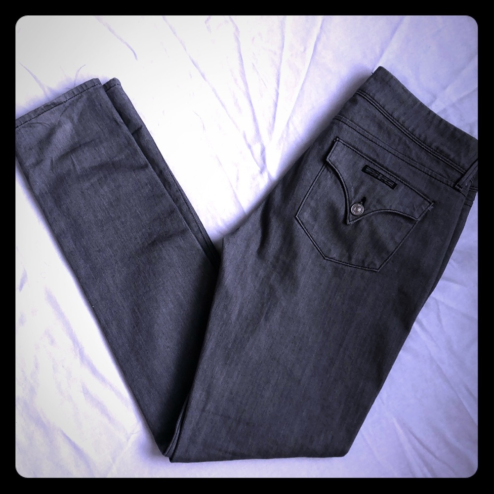 Hudson Collin Flap Gray Skinny Jeans, size 28